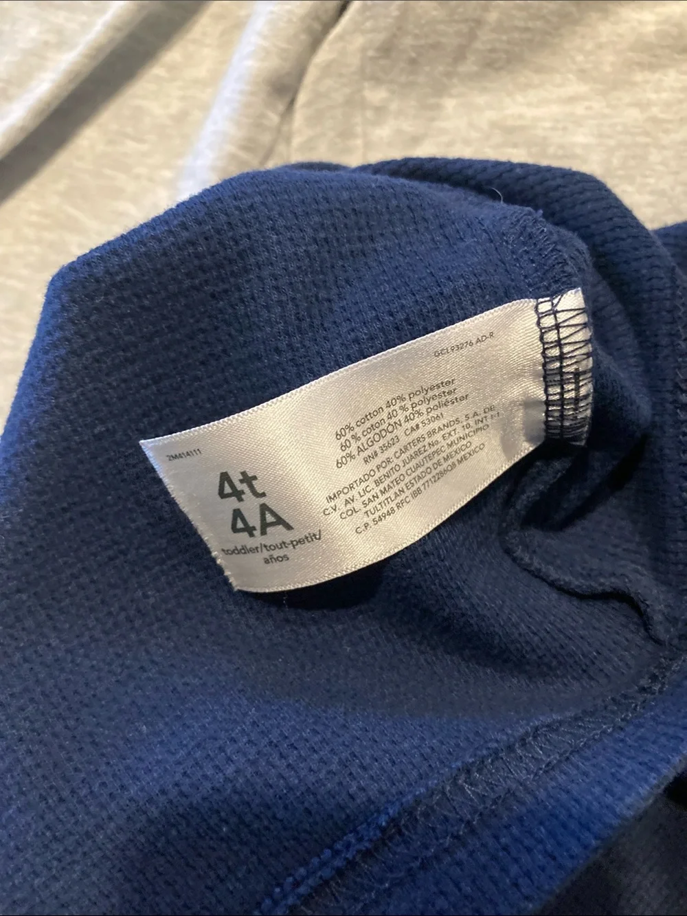 Carter's Navy Hoodie with Light Gray Joggers